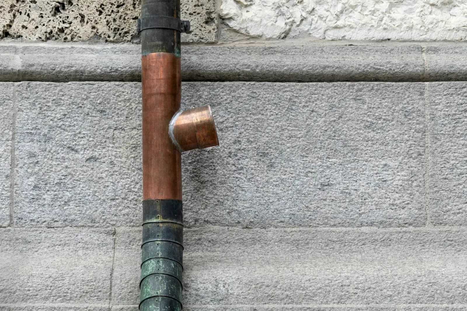 Copper pipework on a Toronto building